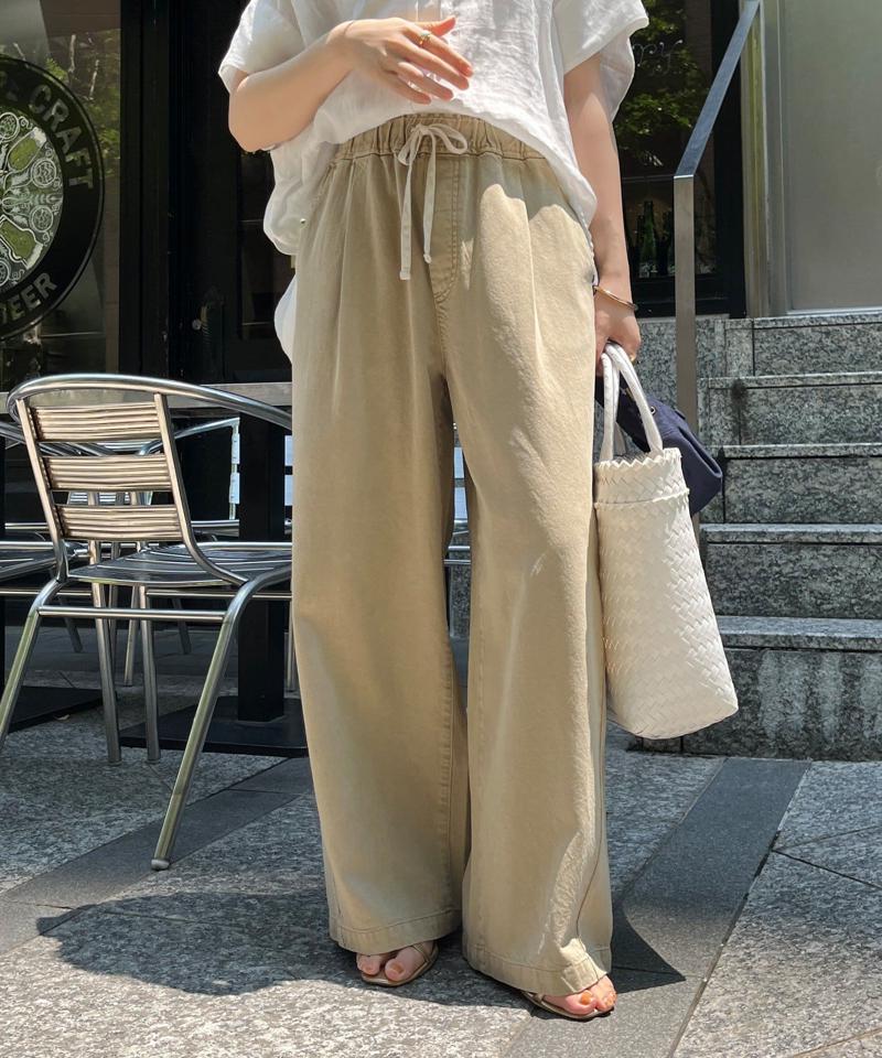 【完売カラー再追加！】デニムワイドイージーパンツ