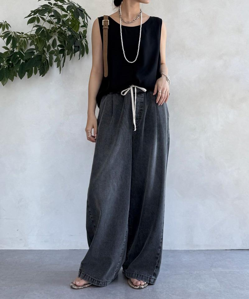 【完売カラー再追加！】デニムワイドイージーパンツ