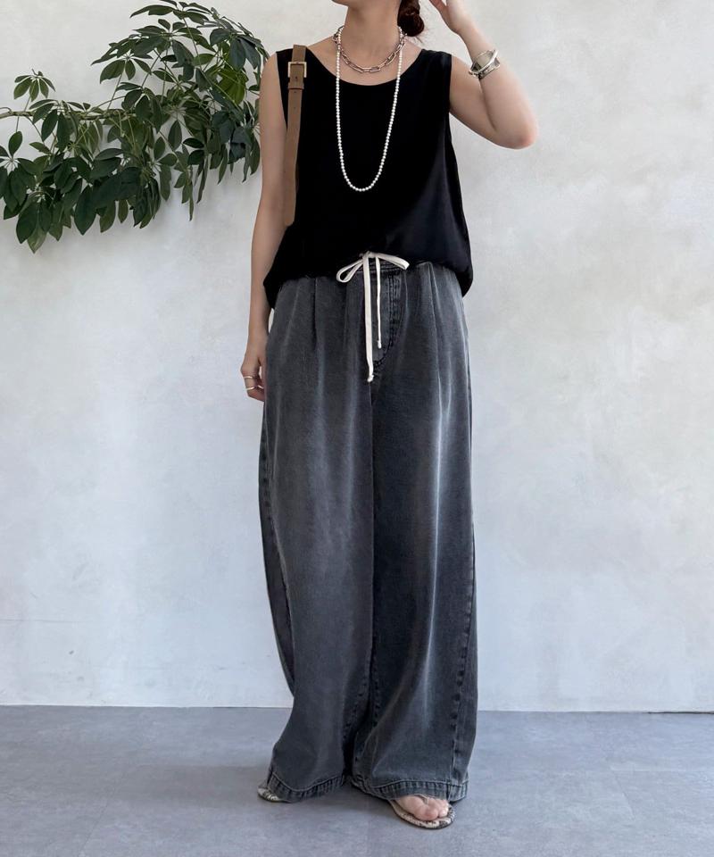 【完売カラー再追加！】デニムワイドイージーパンツ
