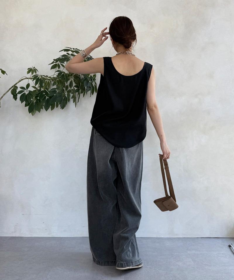 【完売カラー再追加！】デニムワイドイージーパンツ