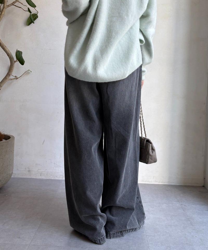 【完売カラー再追加！】デニムワイドイージーパンツ