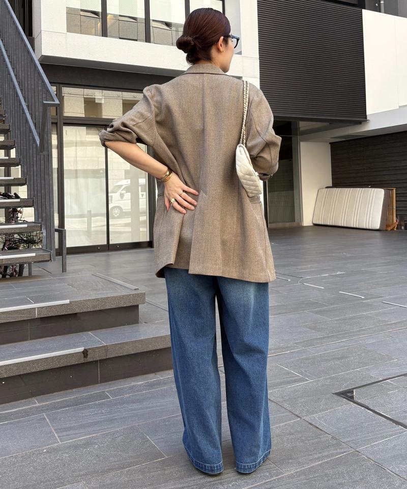 【完売カラー再追加！】デニムワイドイージーパンツ