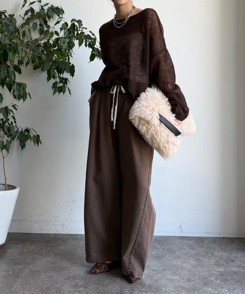 【完売カラー再追加！】デニムワイドイージーパンツ