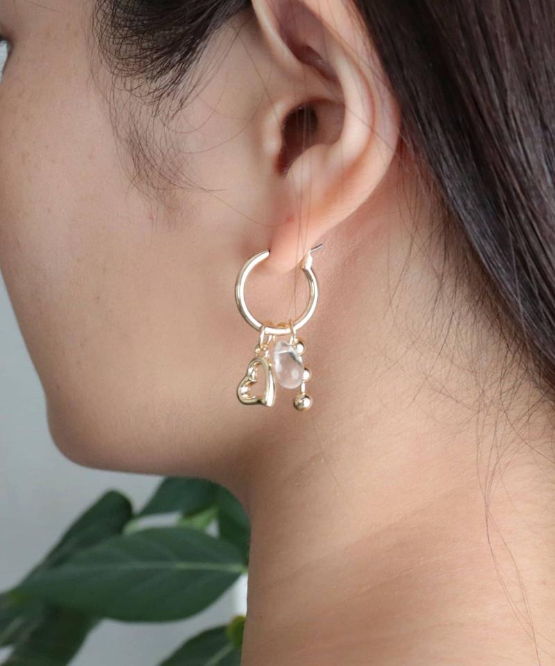アシメモチーフリングピアス