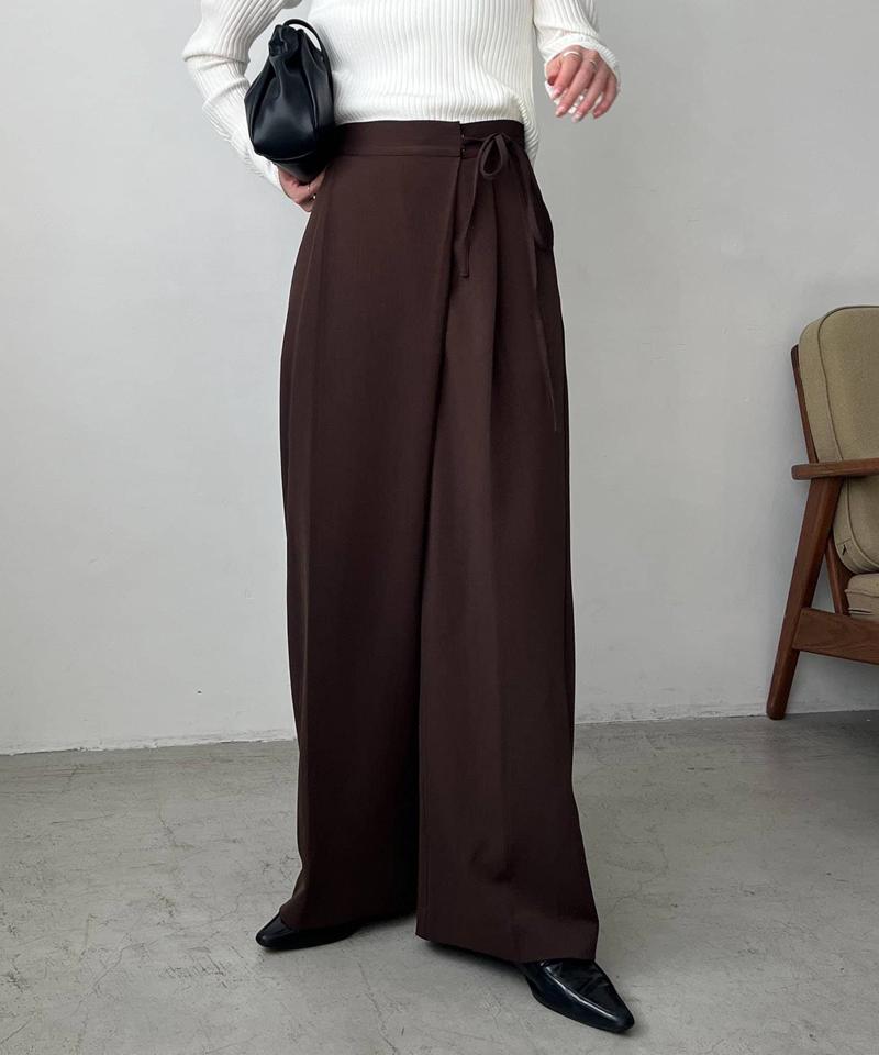 【待望の追加決定!/新色ブラウン】ラップリボンパンツ