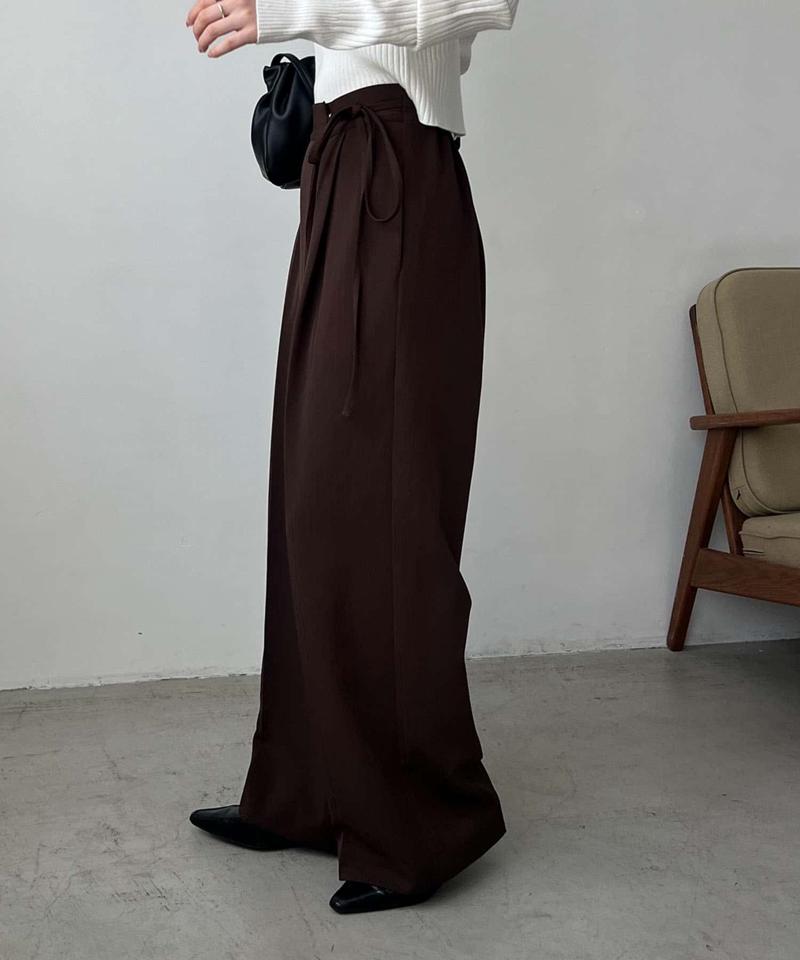 【待望の追加決定!/新色ブラウン】ラップリボンパンツ