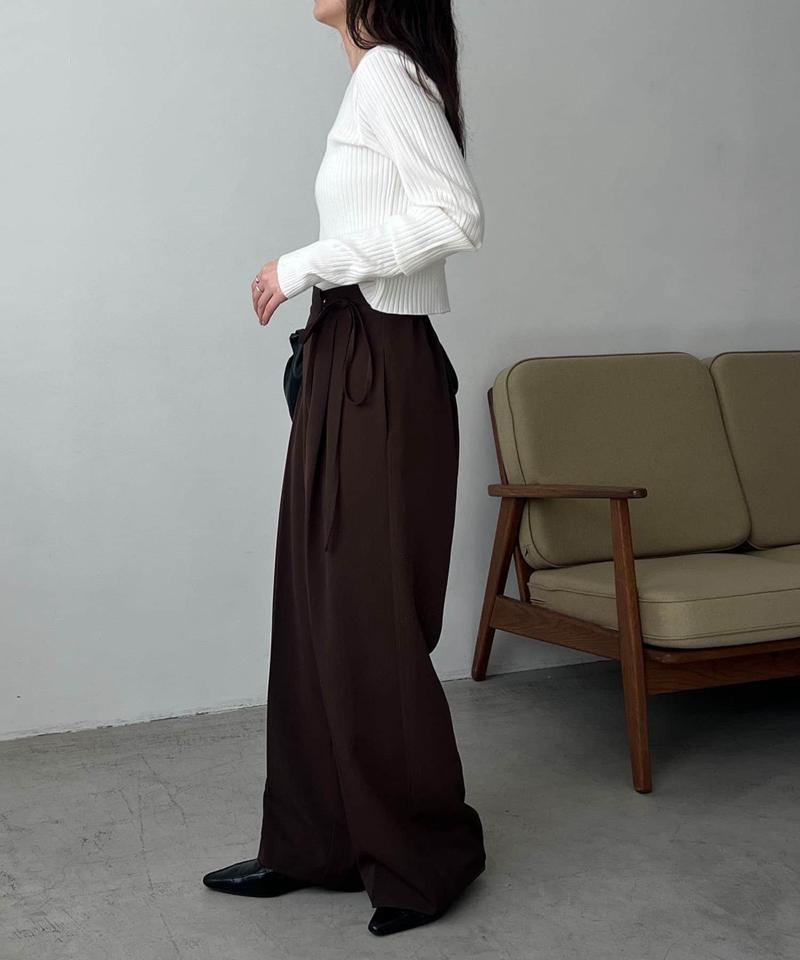 【待望の追加決定!/新色ブラウン】ラップリボンパンツ