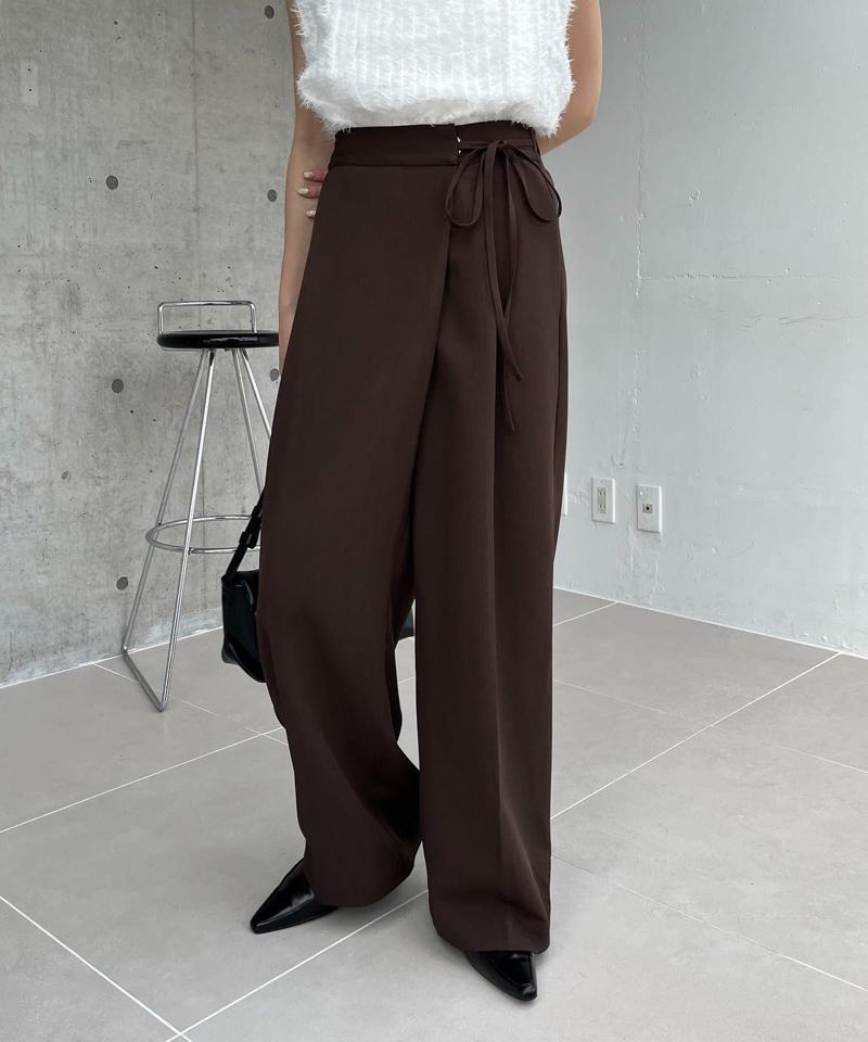 【待望の追加決定!/新色ブラウン】ラップリボンパンツ