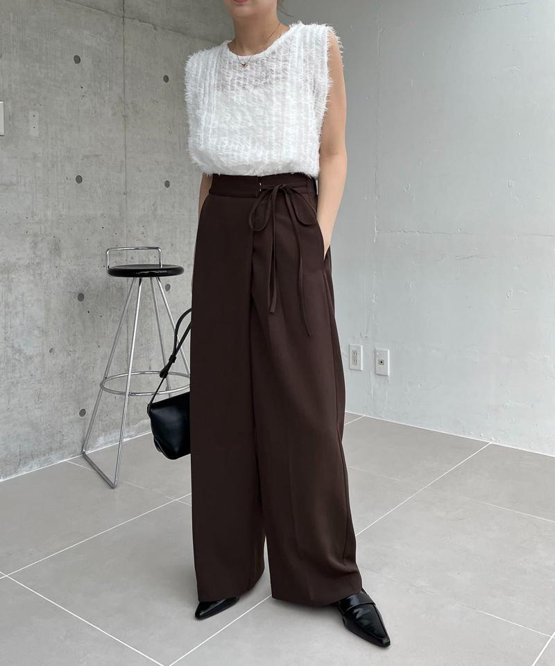 【待望の追加決定!/新色ブラウン】ラップリボンパンツ