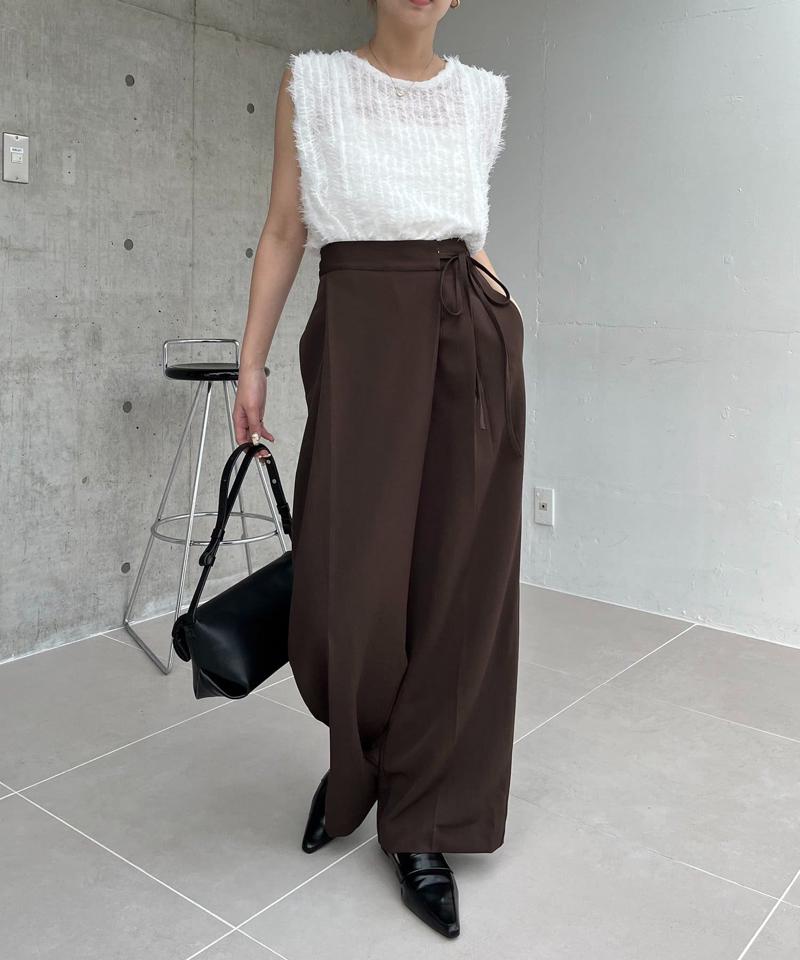 【待望の追加決定!/新色ブラウン】ラップリボンパンツ