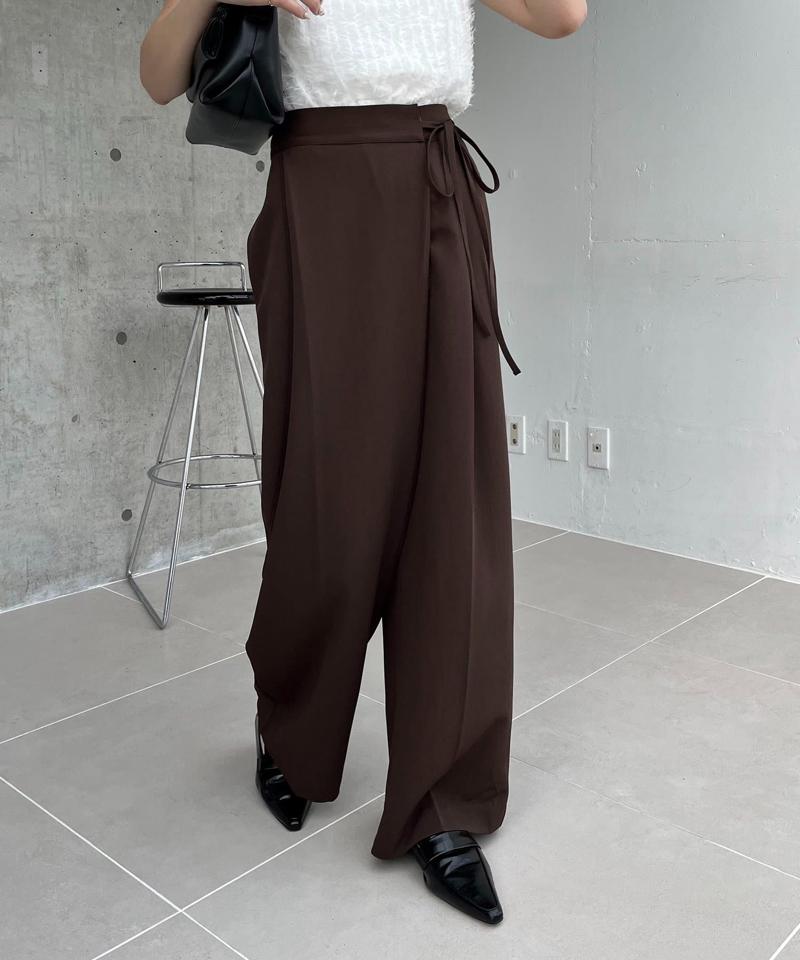 【待望の追加決定!/新色ブラウン】ラップリボンパンツ