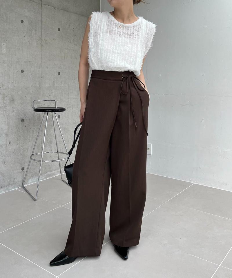【待望の追加決定!/新色ブラウン】ラップリボンパンツ
