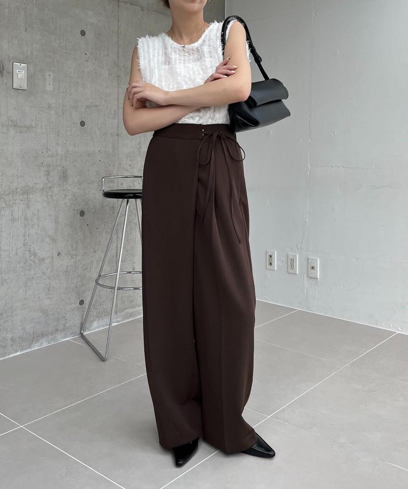 【待望の追加決定!/新色ブラウン】ラップリボンパンツ