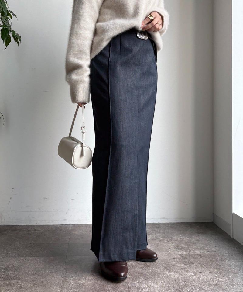 【一部WEB限定カラー】リヨセルデニムボックスピンタックスカート