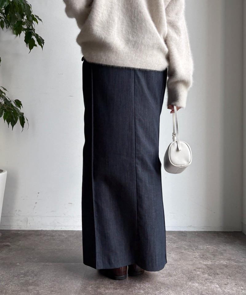 【一部WEB限定カラー】リヨセルデニムボックスピンタックスカート