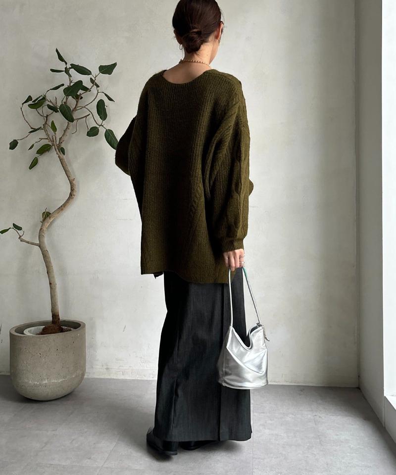 【一部WEB限定カラー】リヨセルデニムボックスピンタックスカート