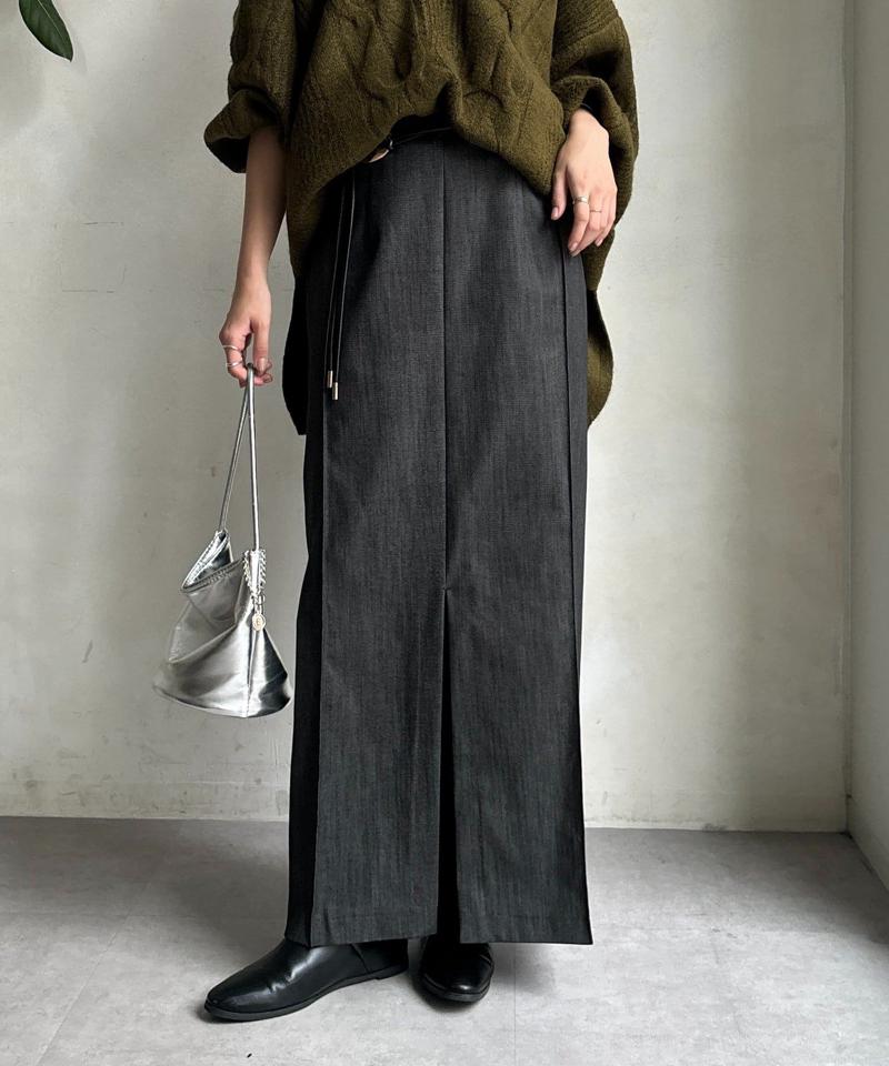 【一部WEB限定カラー】リヨセルデニムボックスピンタックスカート