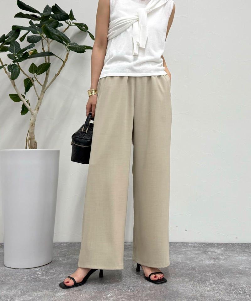 【低身長サイズ34有り】ドライポリイージーセミワイドパンツ