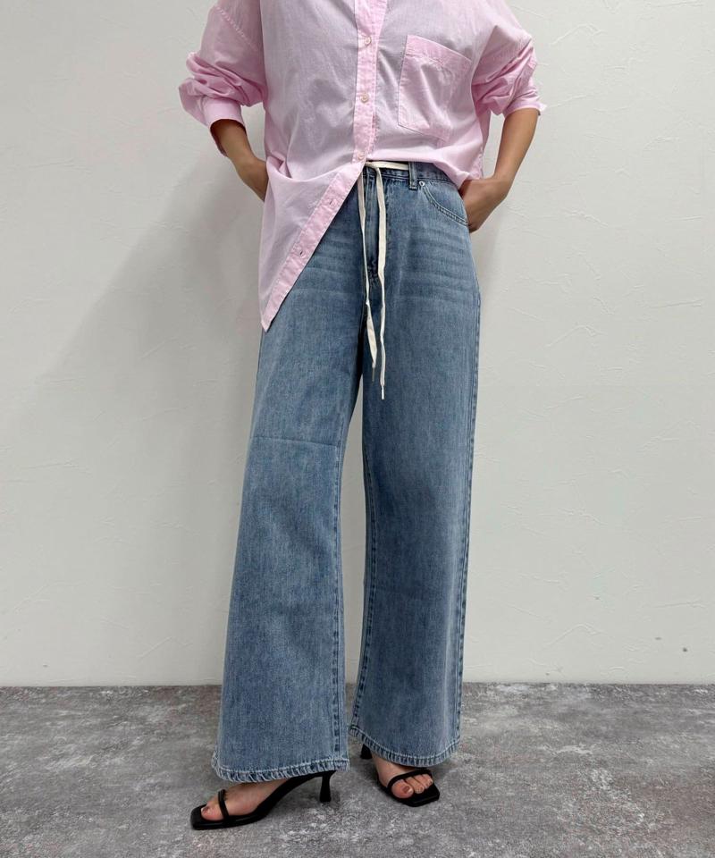 ドロストセミワイドデニムパンツ