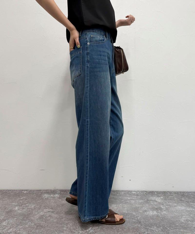 ドロストセミワイドデニムパンツ