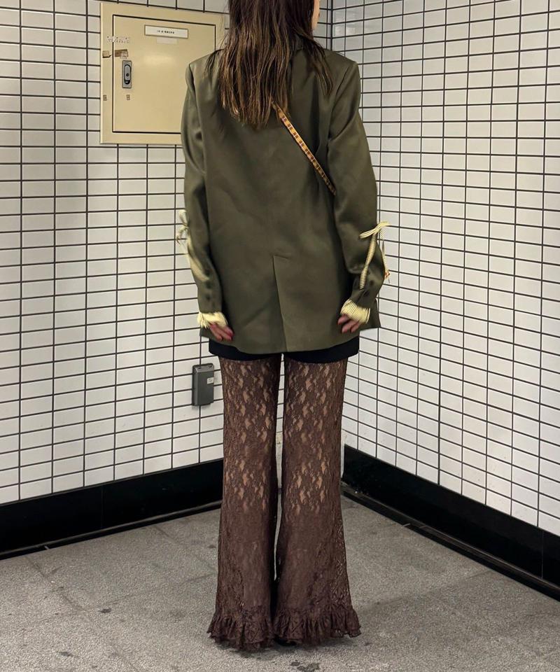 レースフレアレイヤードフリルパンツ
