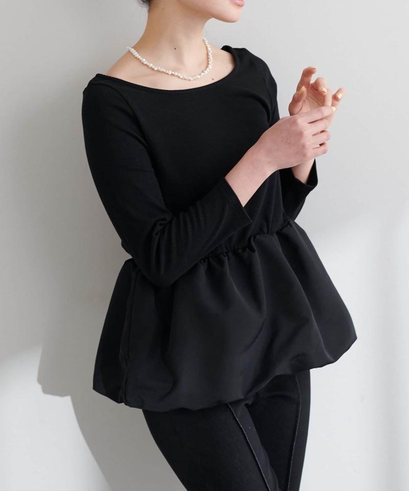 【natural couture】＜otonanachu＞バルーンヘム×リブトップス