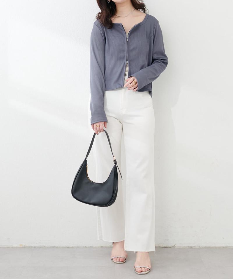 【natural couture】ファスナーあきカットカーディガン
