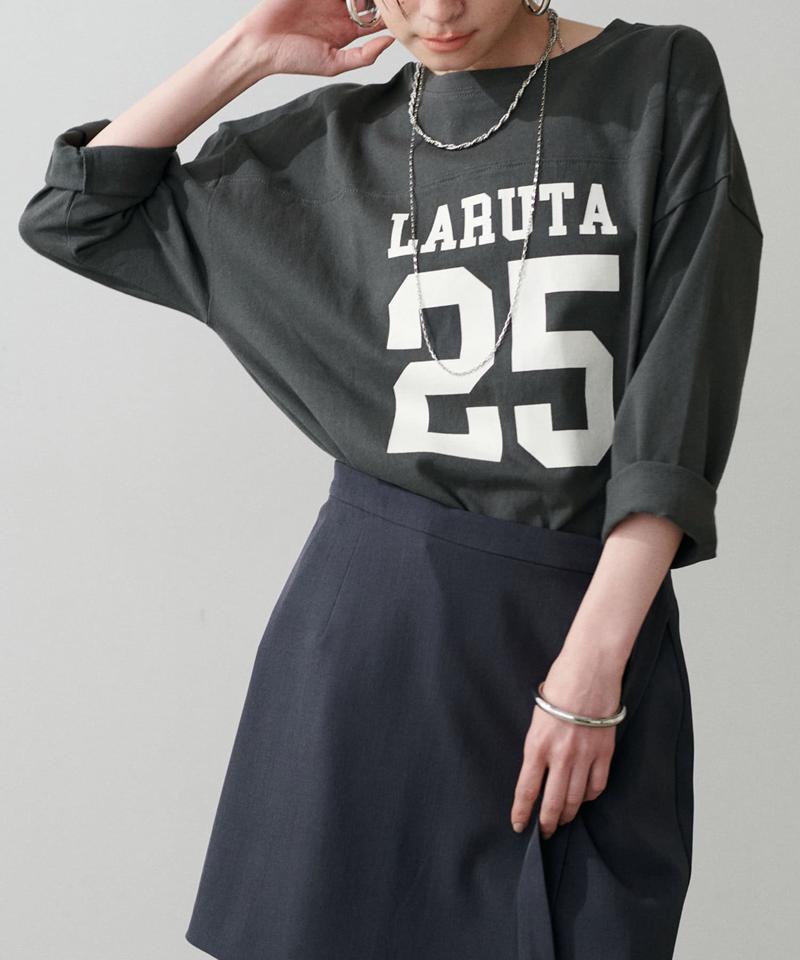 【LARUTA】LARUTA25:7分袖２WAYロゴロンT