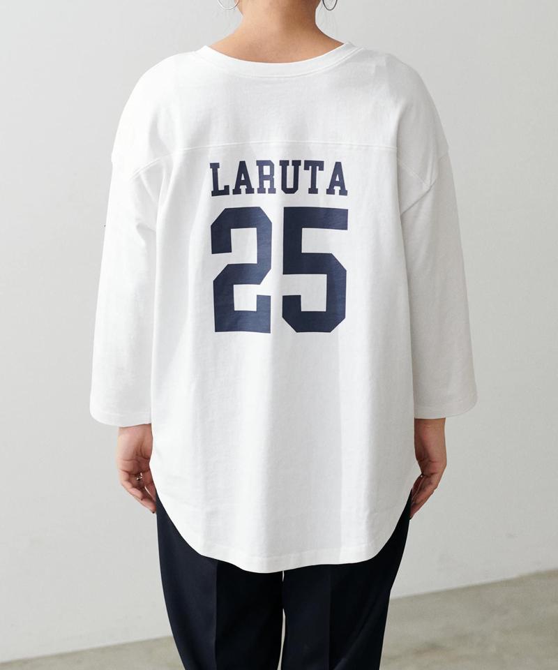 【LARUTA】LARUTA25:7分袖２WAYロゴロンT