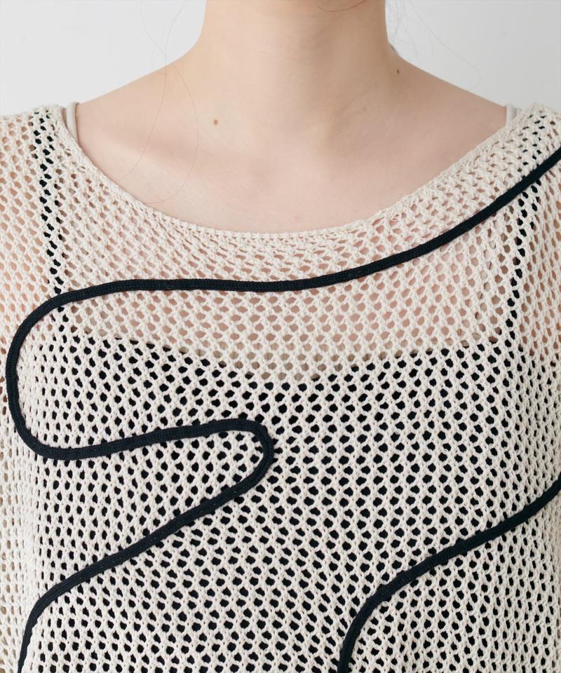 【natural couture】コード刺繍透かしプルオーバー