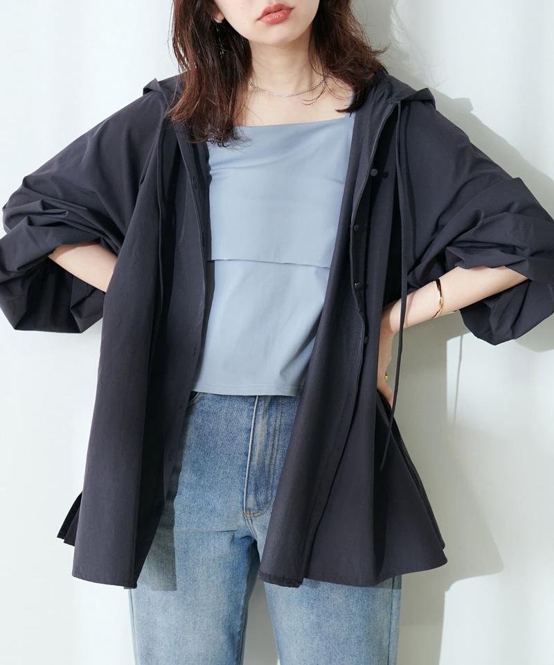 【natural couture】＜ラッシュガード＞フード付きラッシュガード