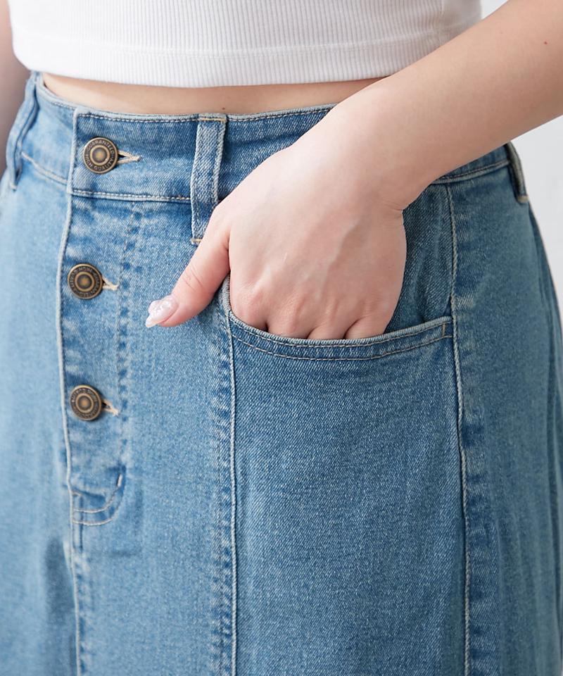 【WEB先行予約】【この春マスト】刺繍デニムマーメイドスカート
