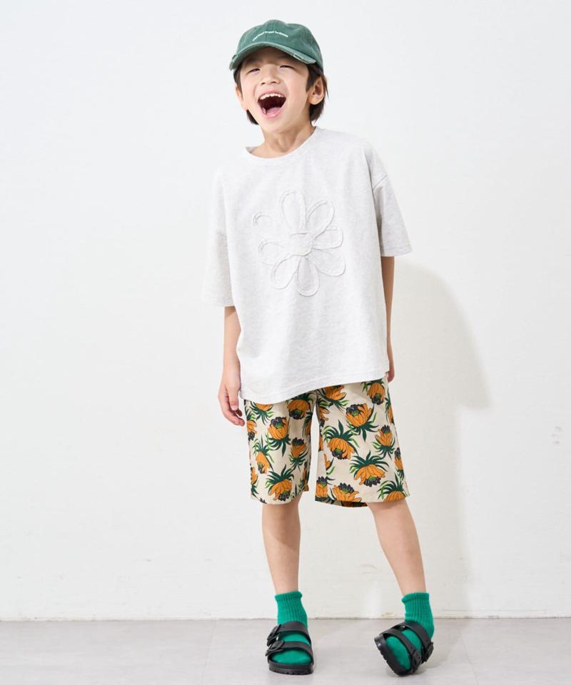 【WEB限定】【KIDS】ピグメント加工フラワーロープTee
