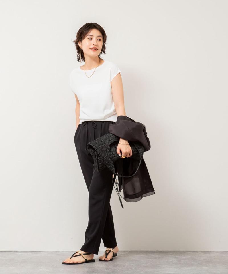 《セットアップ対応》ウォッシャブルツイルイージーテーパードパンツ