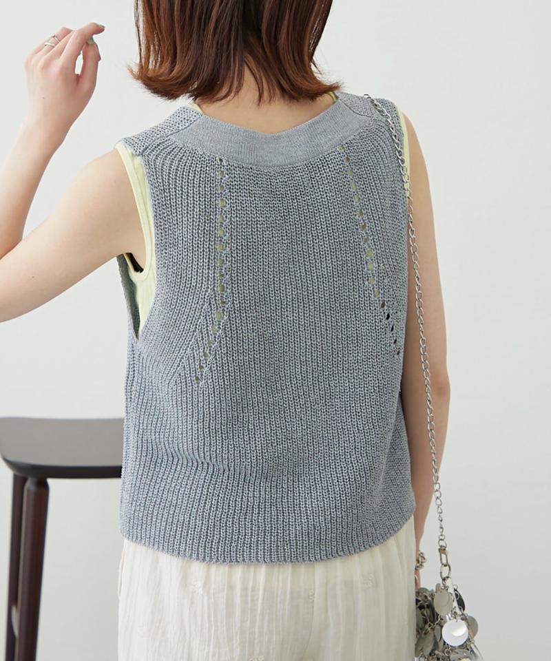 【willow】和紙ライクニットベスト