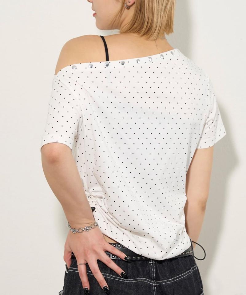 アソート (カモ柄/ヒョウ柄)/ドット柄)スタッズドロストワンショルTEE