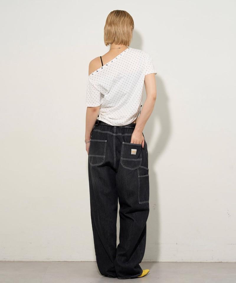 アソート (カモ柄/ヒョウ柄)/ドット柄)スタッズドロストワンショルTEE