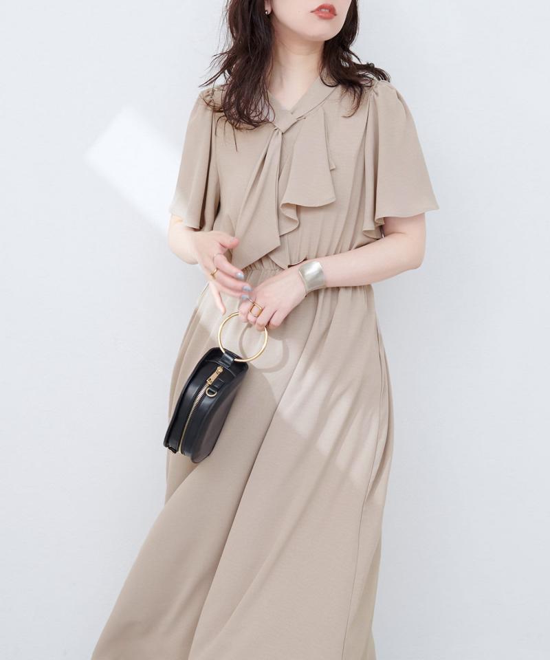 【WEB限定】ボウタイアシメラッフルワンピース