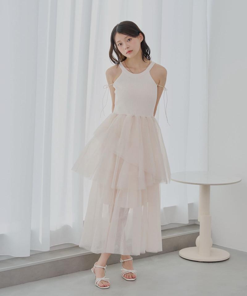 【SALON by Chico】ボリュームチュールアメスリワンピース