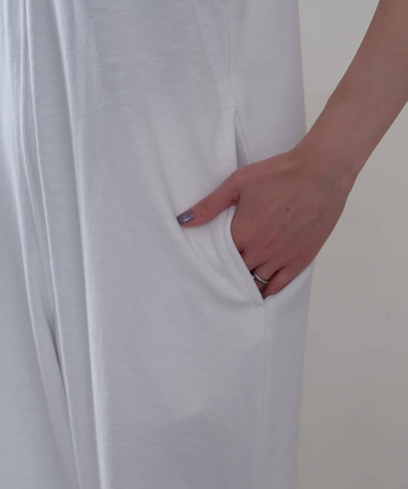 【willow】スラブ裏毛裾ドロストオールインワン