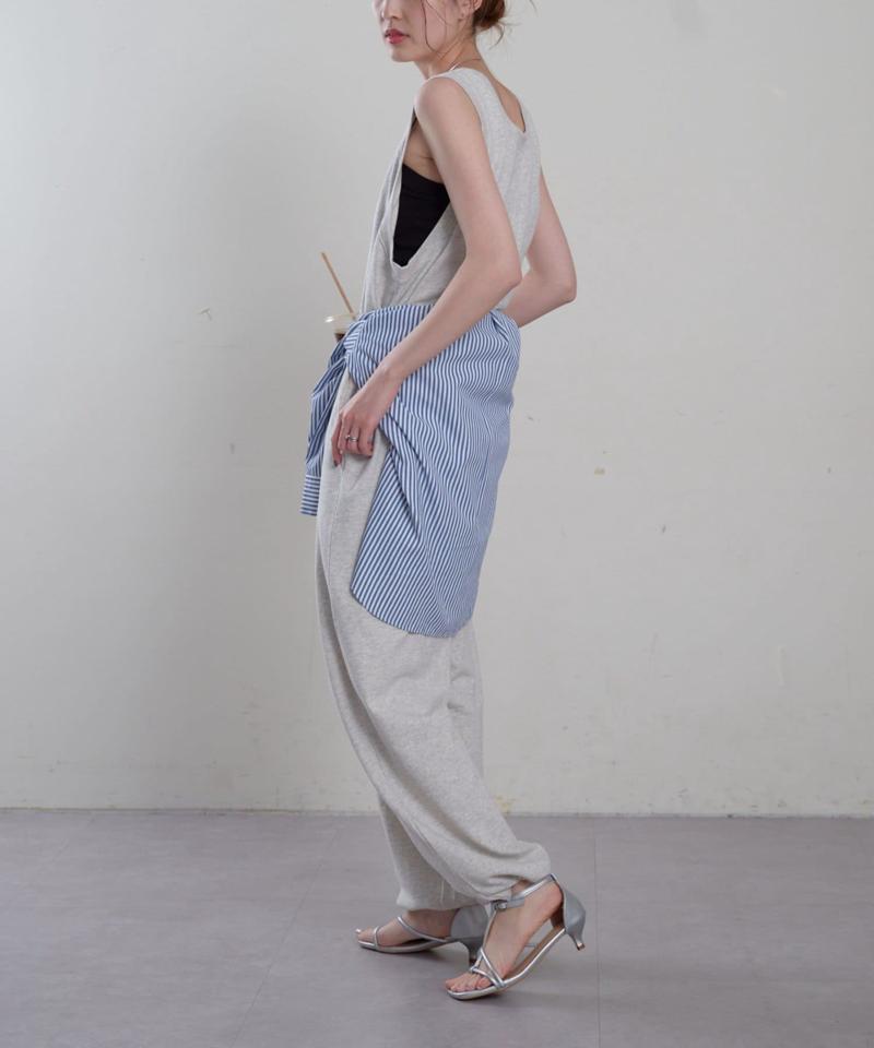 【willow】【新色追加】スラブ裏毛裾ドロストオールインワン