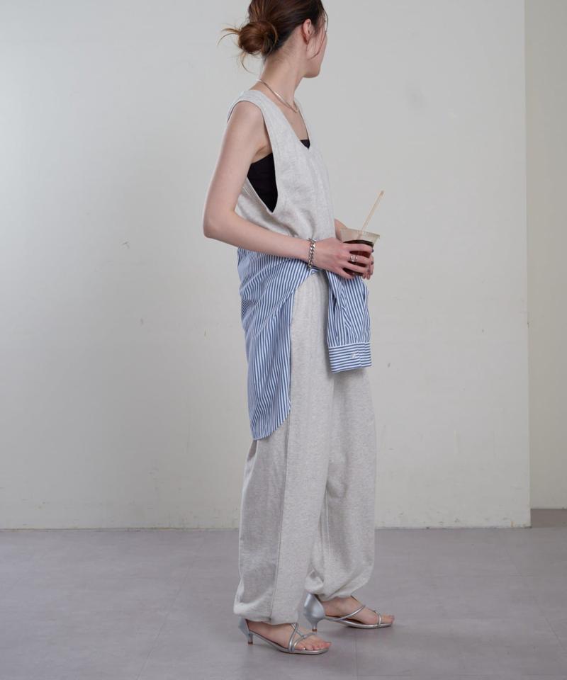【willow】【新色追加】スラブ裏毛裾ドロストオールインワン