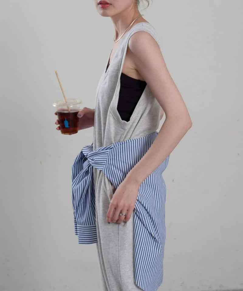 【willow】【新色追加】スラブ裏毛裾ドロストオールインワン