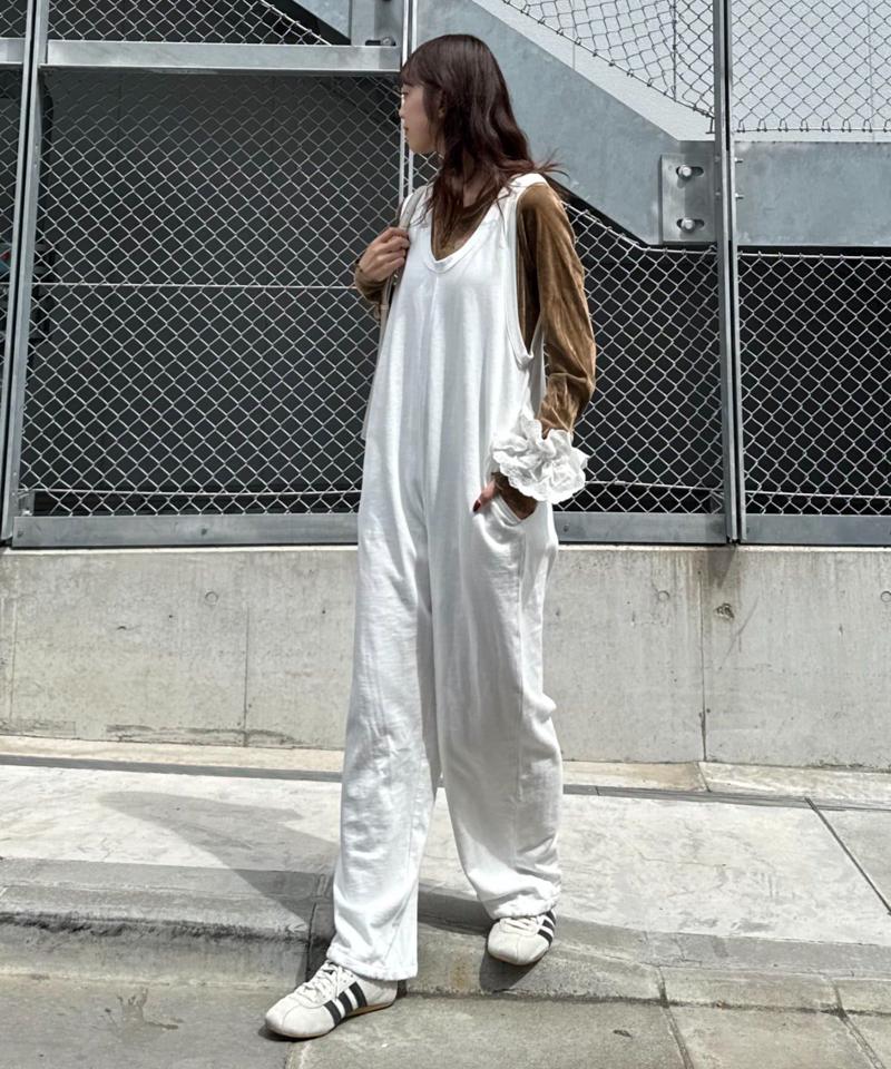 【willow】【新色追加】スラブ裏毛裾ドロストオールインワン