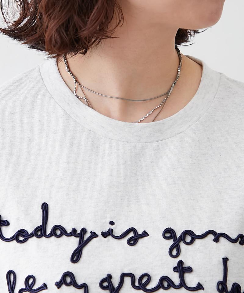 【NUNIFE】コード刺繍BIGTシャツ　ユニセックス