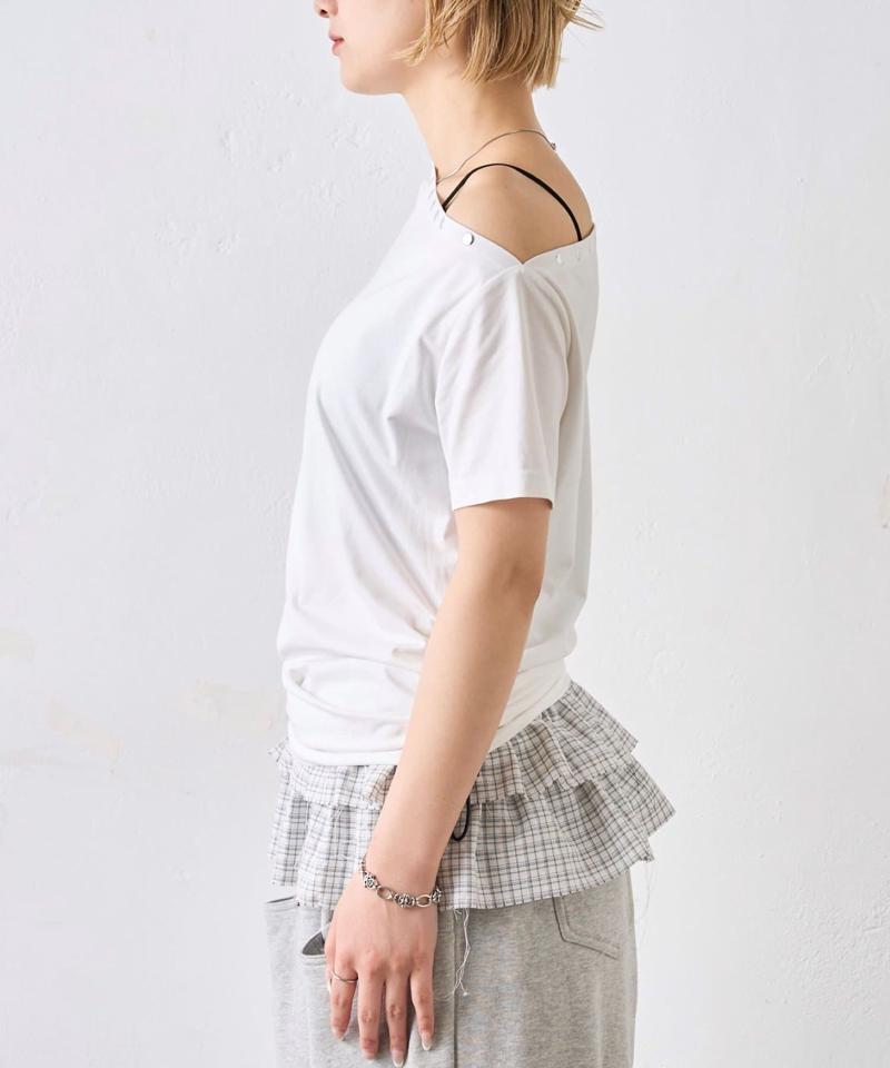 【予約】ワンオフショルスタッズドロストTEE