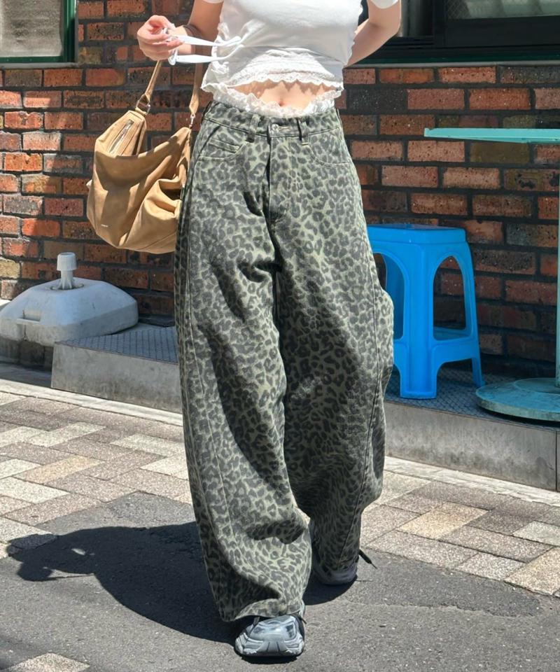 【-3kg見え/ウエスト調整可】サイド切替ワイドデニムパンツ