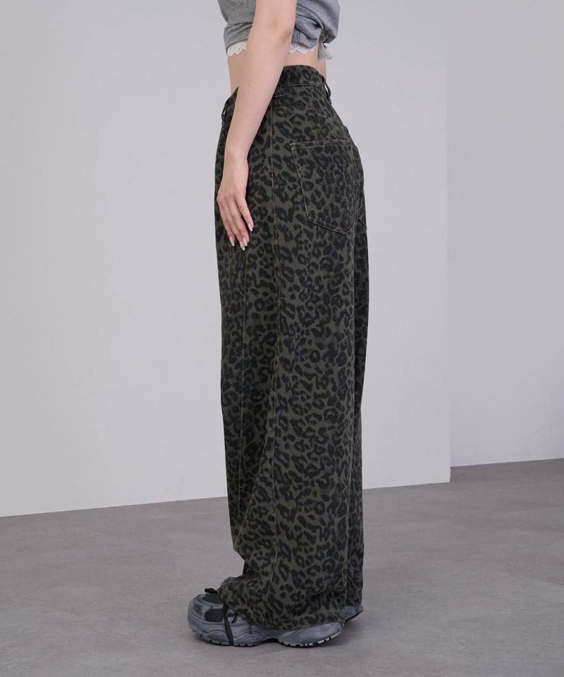 【-3kg見え/ウエスト調整可】サイド切替ワイドデニムパンツ