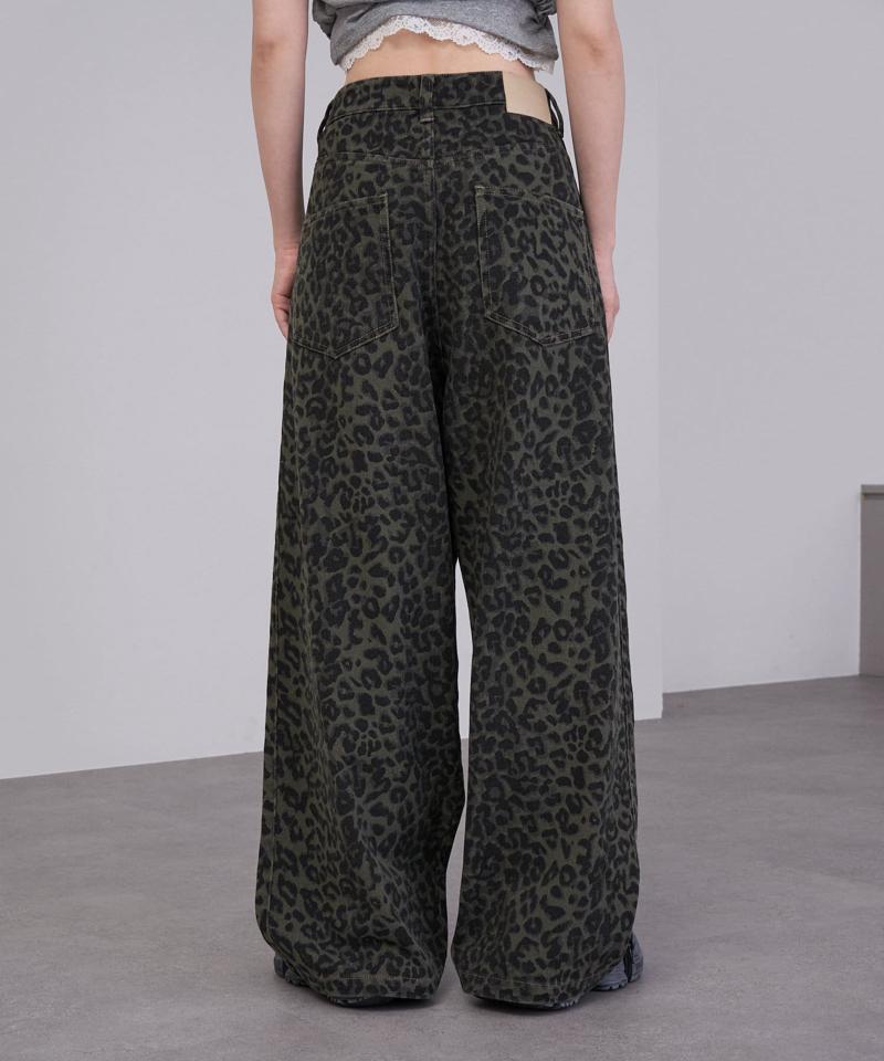 【-3kg見え/ウエスト調整可】サイド切替ワイドデニムパンツ