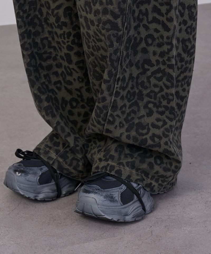 【-3kg見え/ウエスト調整可】サイド切替ワイドデニムパンツ